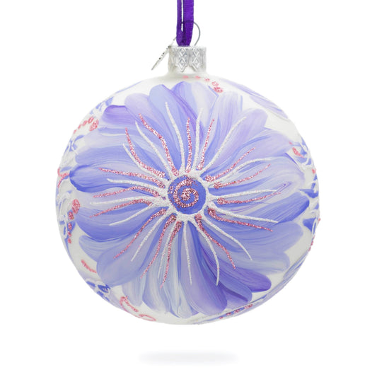 Gerbera Flowers Glass Ball Ornament